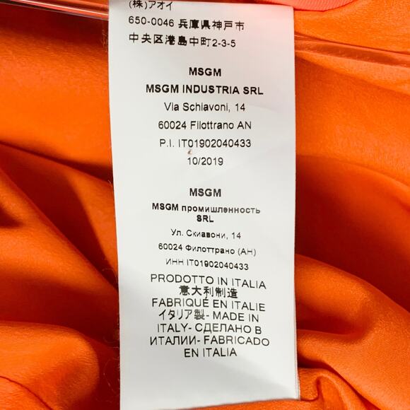 MSGM Size 6 Orange Wool Peak Lapel Jacket Blazer - Picture 10 of 10